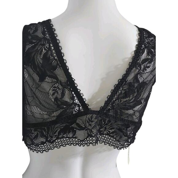 NEW SOMA Plus Size Intimates Black XX-LARGE Embraceable Plunge Lace Bralette - Picture 7 of 11